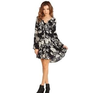 Amuse Society Mae Dress Black Sands Floral Size XS
